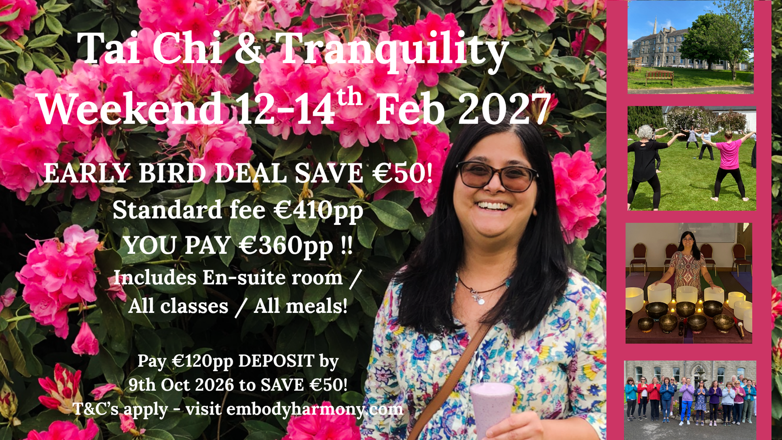 Tai Chi & Tranquility Weekend EARLY BIRD DEAL! 12-14th Feb 2027 Co Carlow!