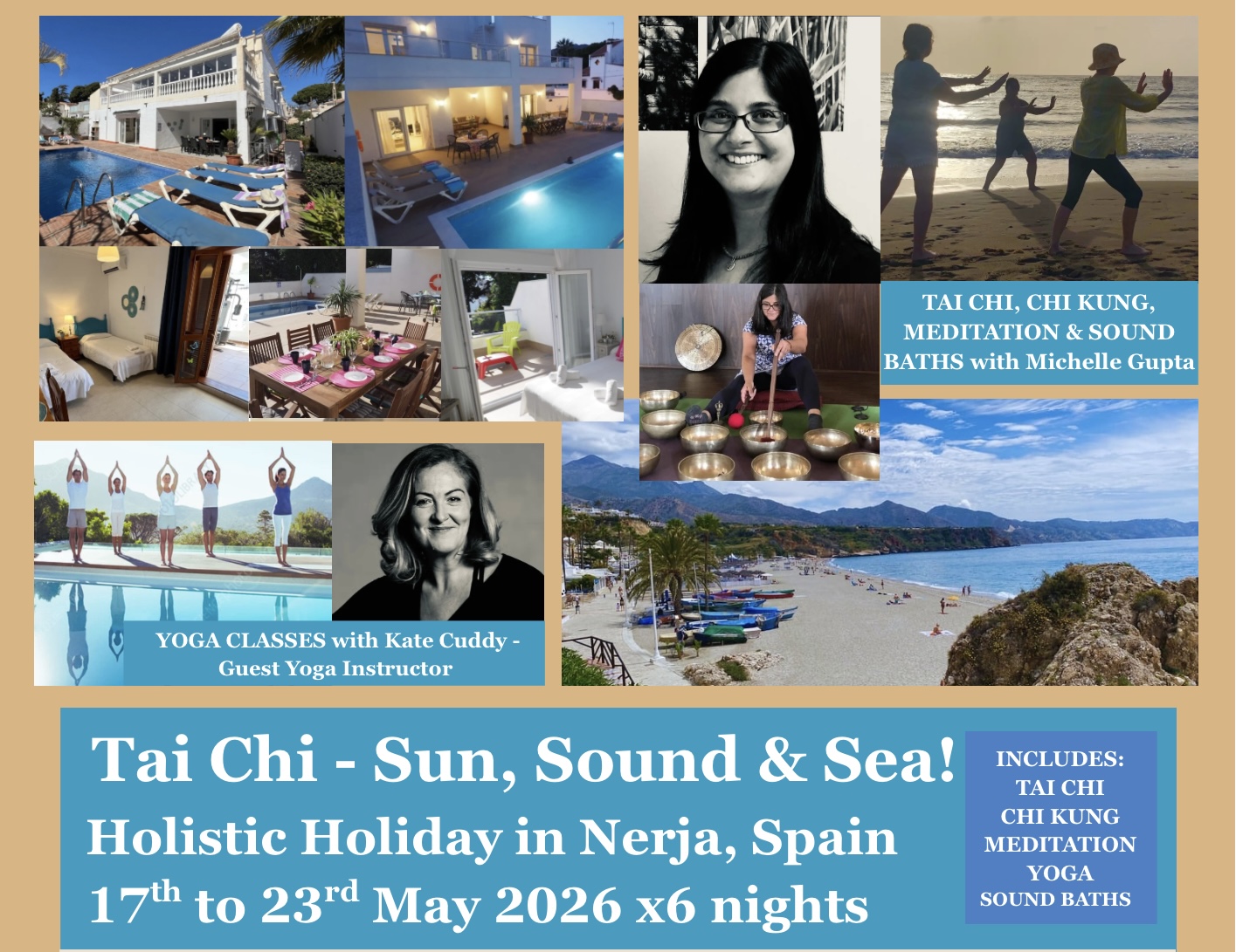 Tai Chi - Sun, Sound & Sea! - Holistic Holiday in Nerja, Spain 17th May 2026 x6 nights
