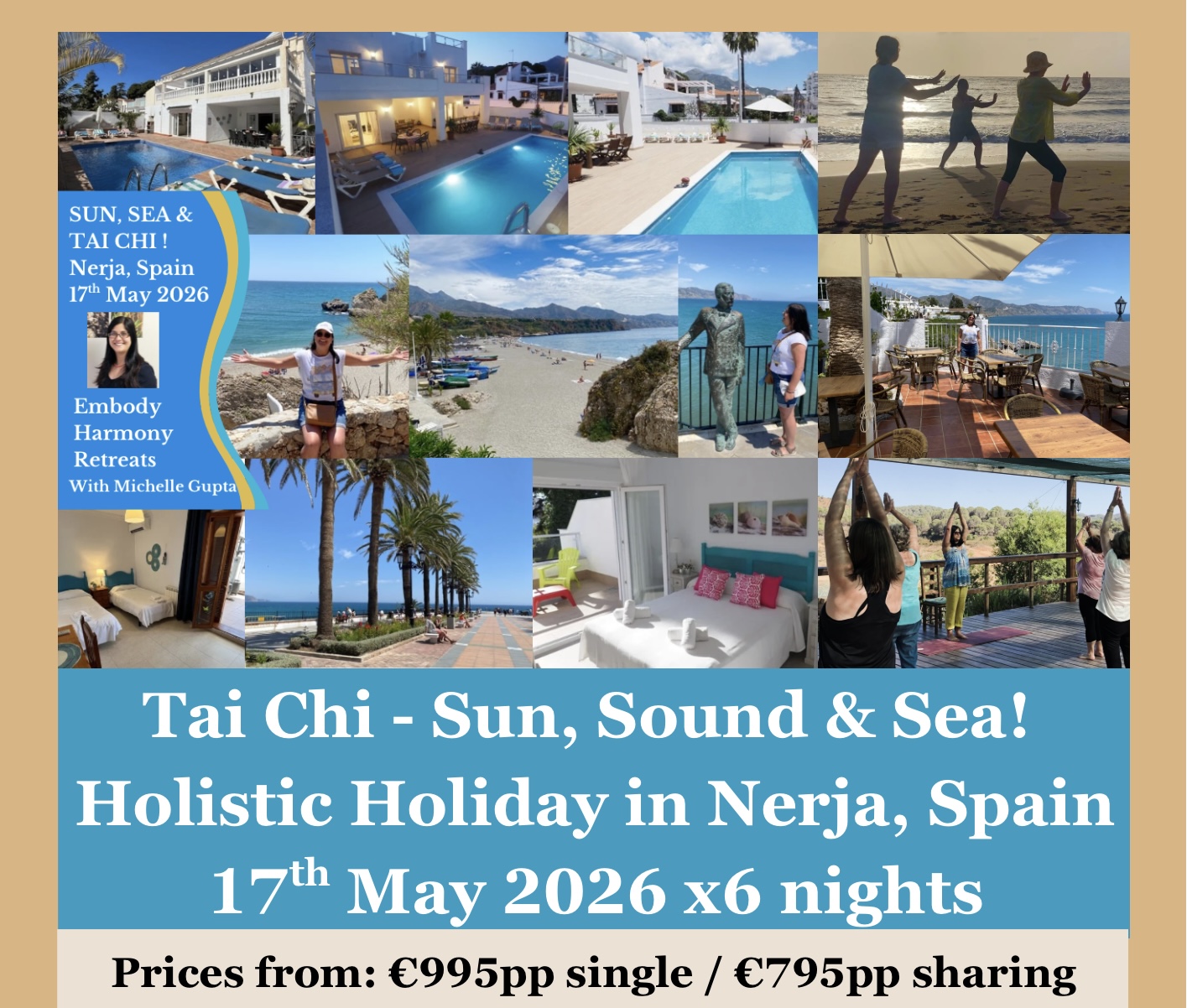 Tai Chi - Sun, Sound & Sea! - Holistic Holiday in Nerja, Spain 17th May 2026 x6 nights