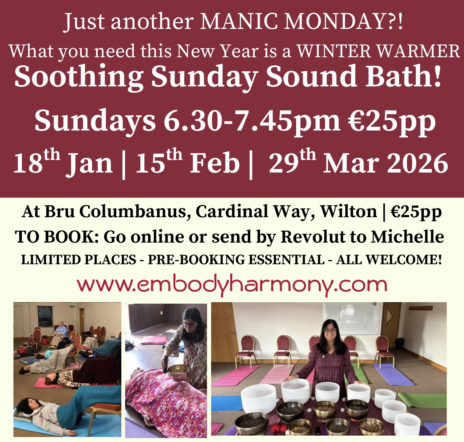Soothing Sunday Sound Baths! In Cork - New Year 2026