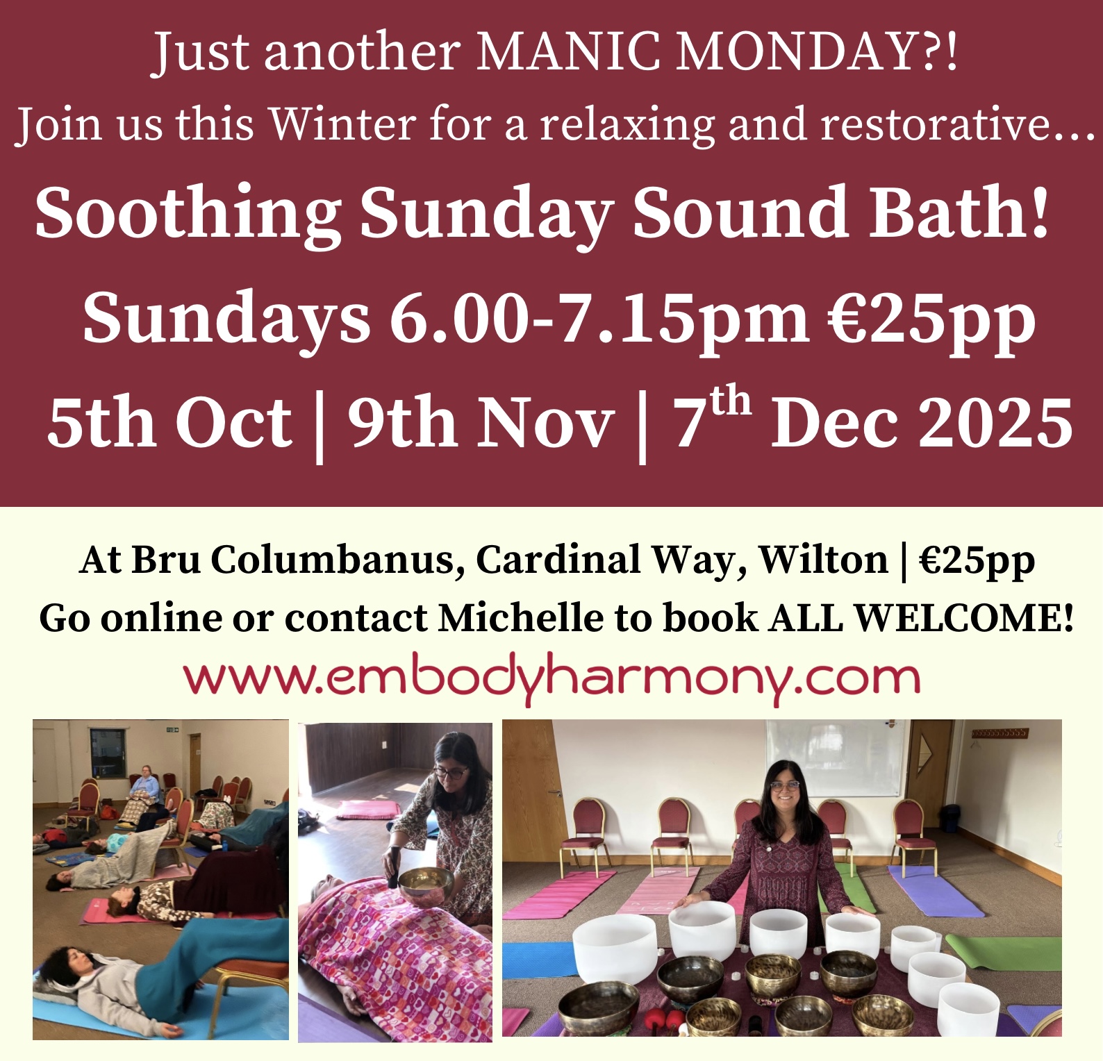 Soothing Sunday Sound Baths! In Cork - Winter 2025