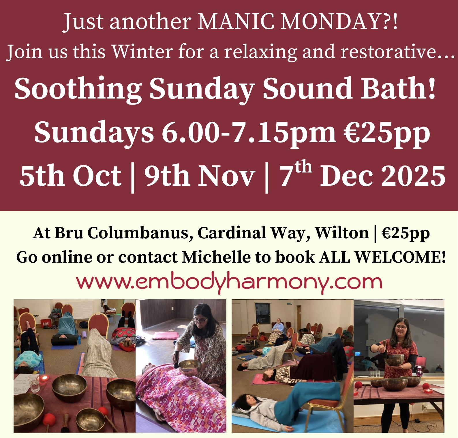 Soothing Sunday Sound Baths! In Cork - Winter 2025